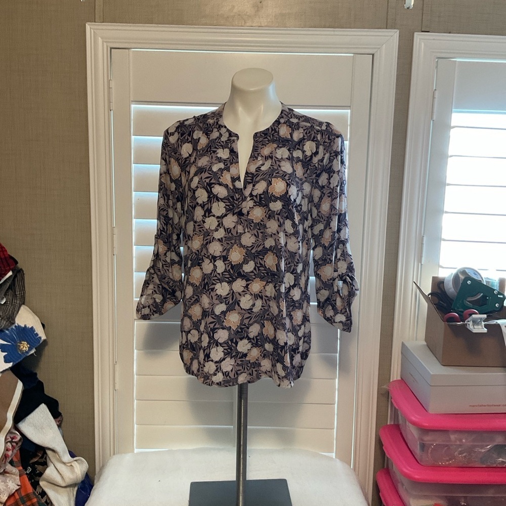Daniel Rainn Black and White Floral Blouse